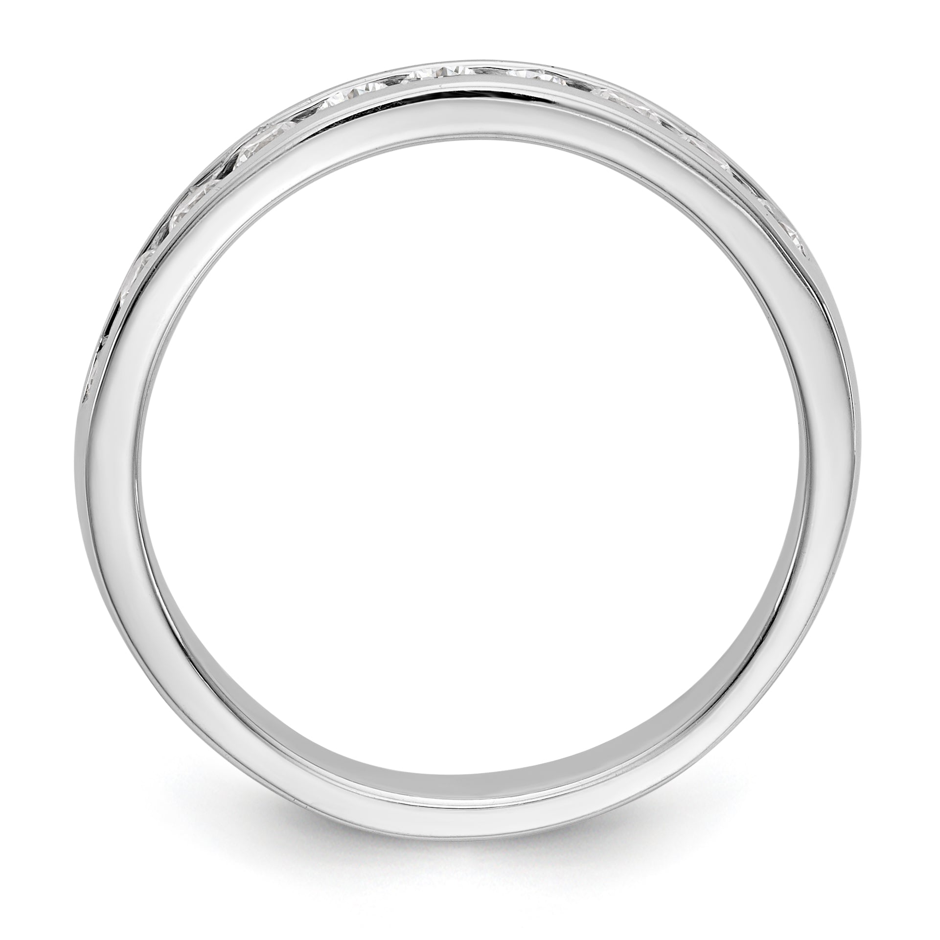 14K White Gold 10-Stone 1/2 carat Round Diamond Complete Channel Band - 6