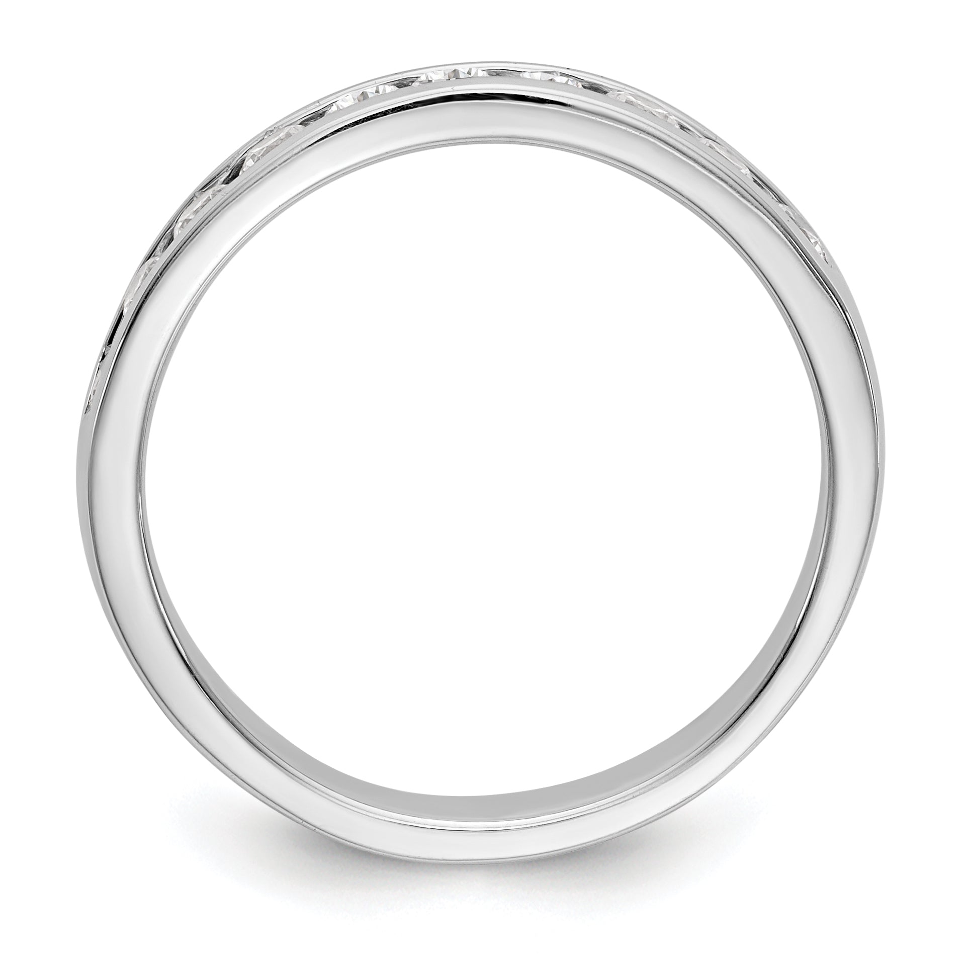 14K White Gold 10-Stone 1/2 carat Round Diamond Complete Channel Band Secondary image
