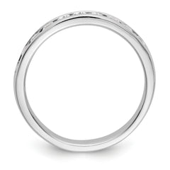 14K White Gold 10-Stone 1/2 carat Round Diamond Complete Channel Band - 6