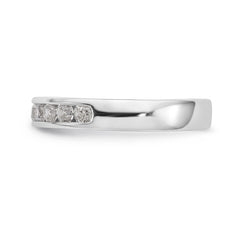 14K White Gold 10-Stone 1/2 carat Round Diamond Complete Channel Band