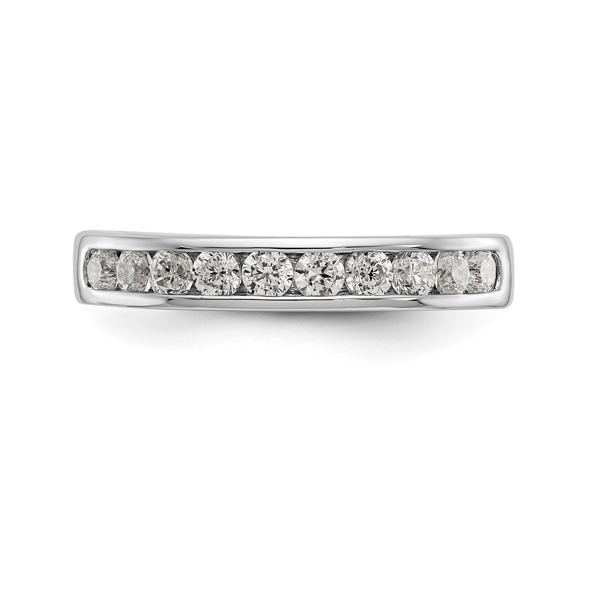 14K White Gold 10-Stone 1/2 carat Round Diamond Complete Channel Band - 6