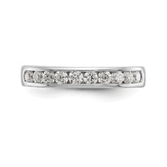 14K White Gold 10-Stone 1/2 carat Round Diamond Complete Channel Band