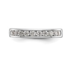 14K White Gold 10-Stone 1/2 carat Round Diamond Complete Channel Band - 6