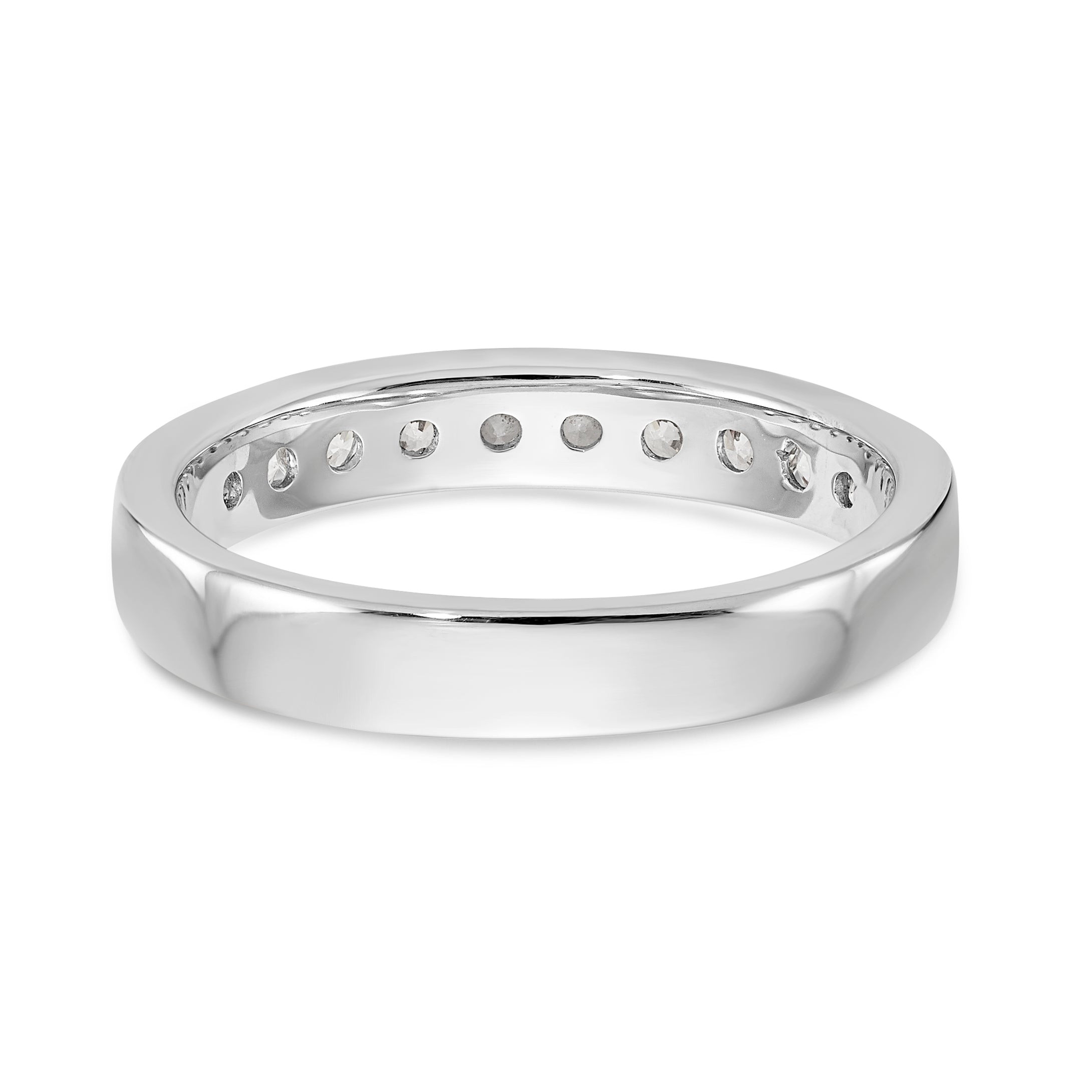 14K White Gold 10-Stone 1/2 carat Round Diamond Complete Channel Band - 6