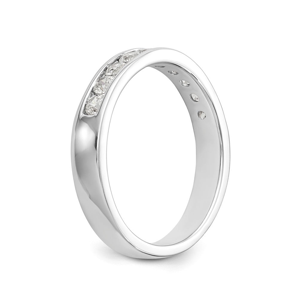 14K White Gold 10-Stone 1/2 carat Round Diamond Complete Channel Band - 6