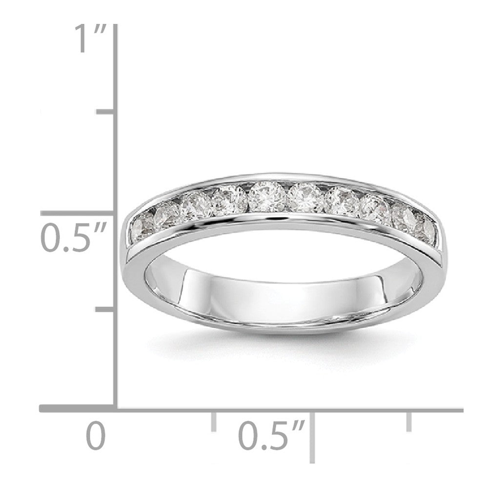 14K White Gold 10-Stone Diamond Channel Band