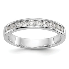 14K White Gold 10-Stone 1/2 carat Round Diamond Complete Channel Band