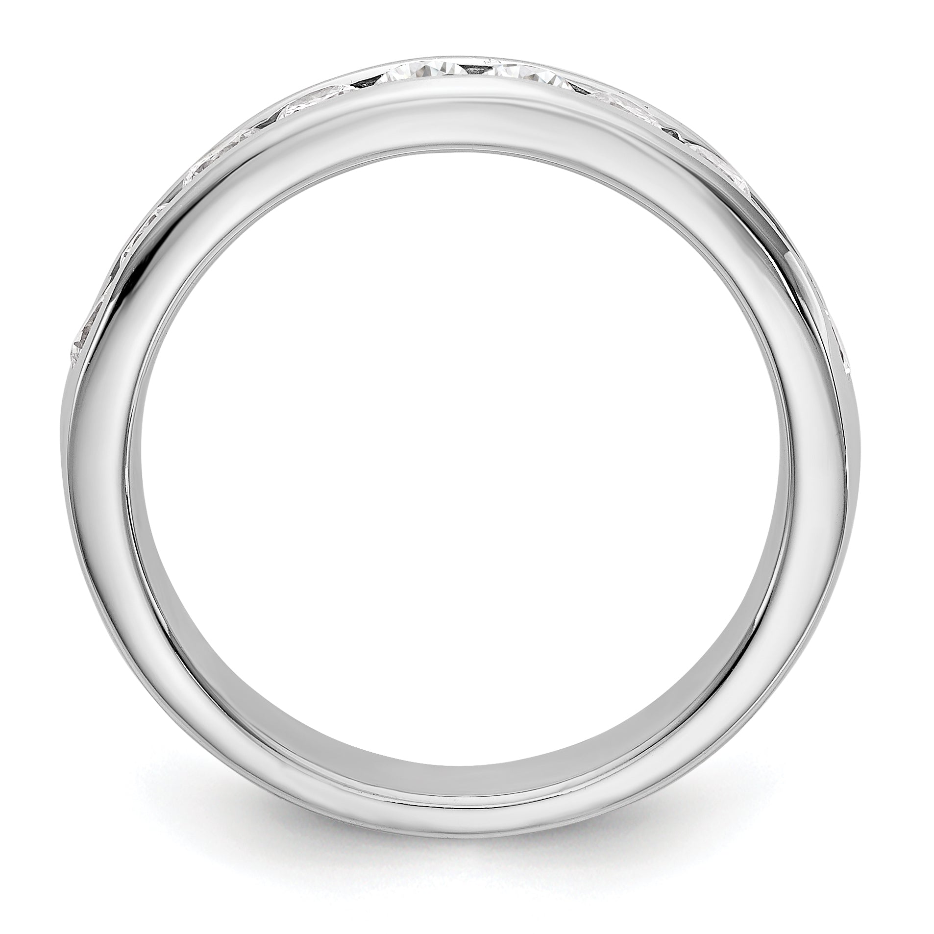 14K White Gold 10-Stone 3/4 carat Round Diamond Complete Channel Band - 6