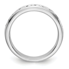14K White Gold 10-Stone 3/4 carat Round Diamond Complete Channel Band - 6