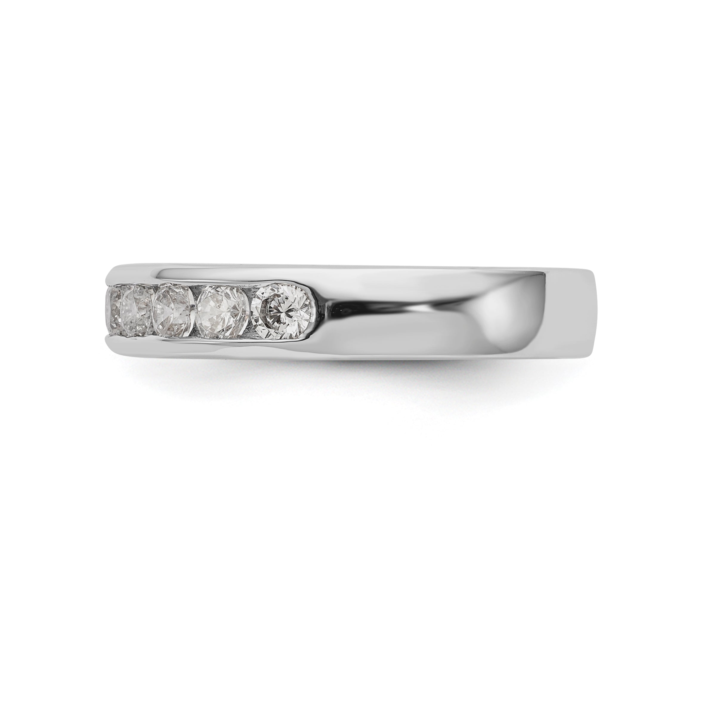 14K White Gold 10-Stone 3/4 carat Round Diamond Complete Channel Band - 6