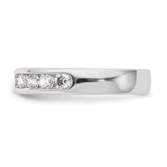 14K White Gold 10-Stone 3/4 carat Round Diamond Complete Channel Band