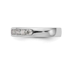 14K White Gold 10-Stone 3/4 carat Round Diamond Complete Channel Band - 6