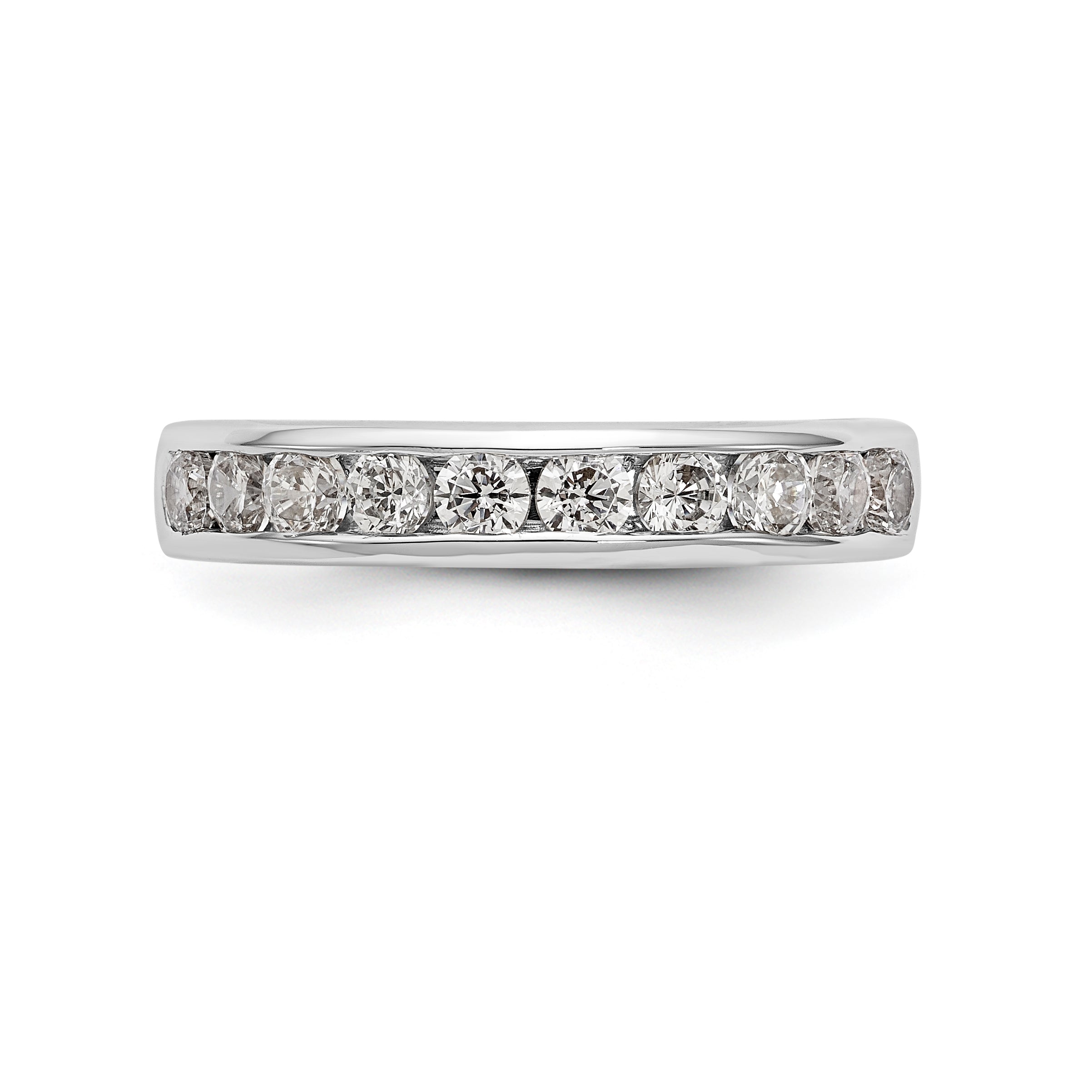 14K White Gold 10-Stone 3/4 carat Round Diamond Complete Channel Band - 6