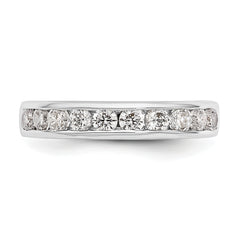 14K White Gold 10-Stone 3/4 carat Round Diamond Complete Channel Band