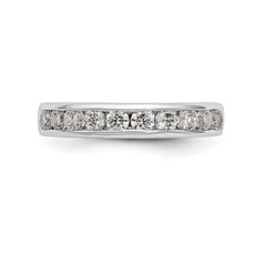 14K White Gold 10-Stone 3/4 carat Round Diamond Complete Channel Band