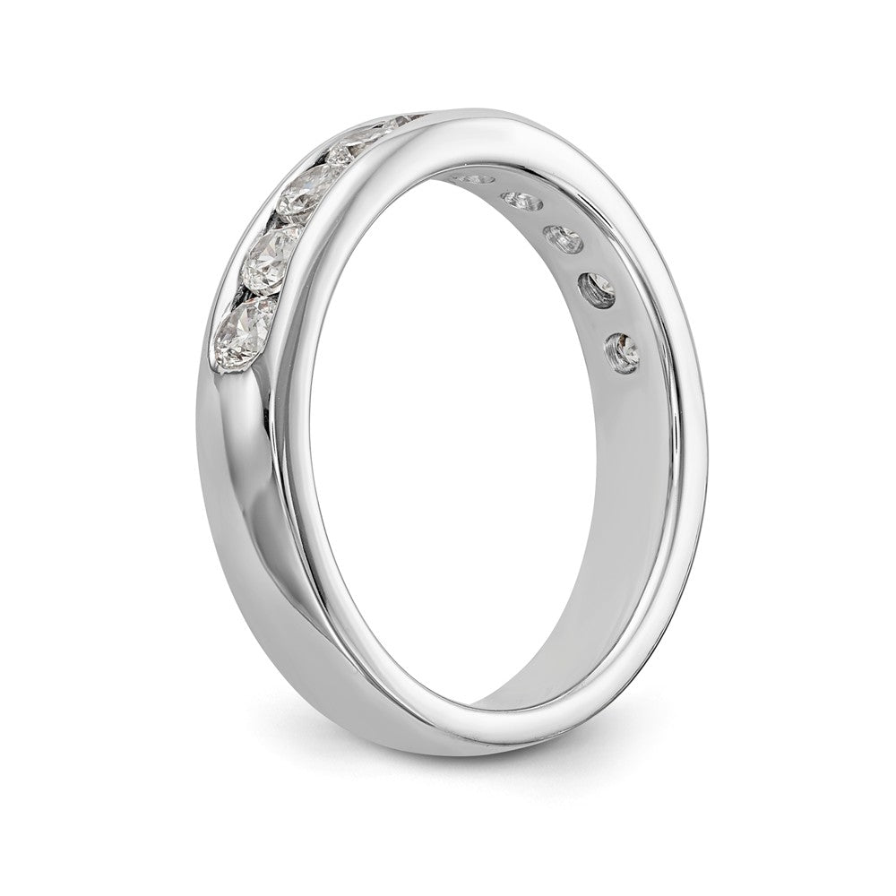 14K White Gold 10-Stone 3/4 carat Round Diamond Complete Channel Band - 6