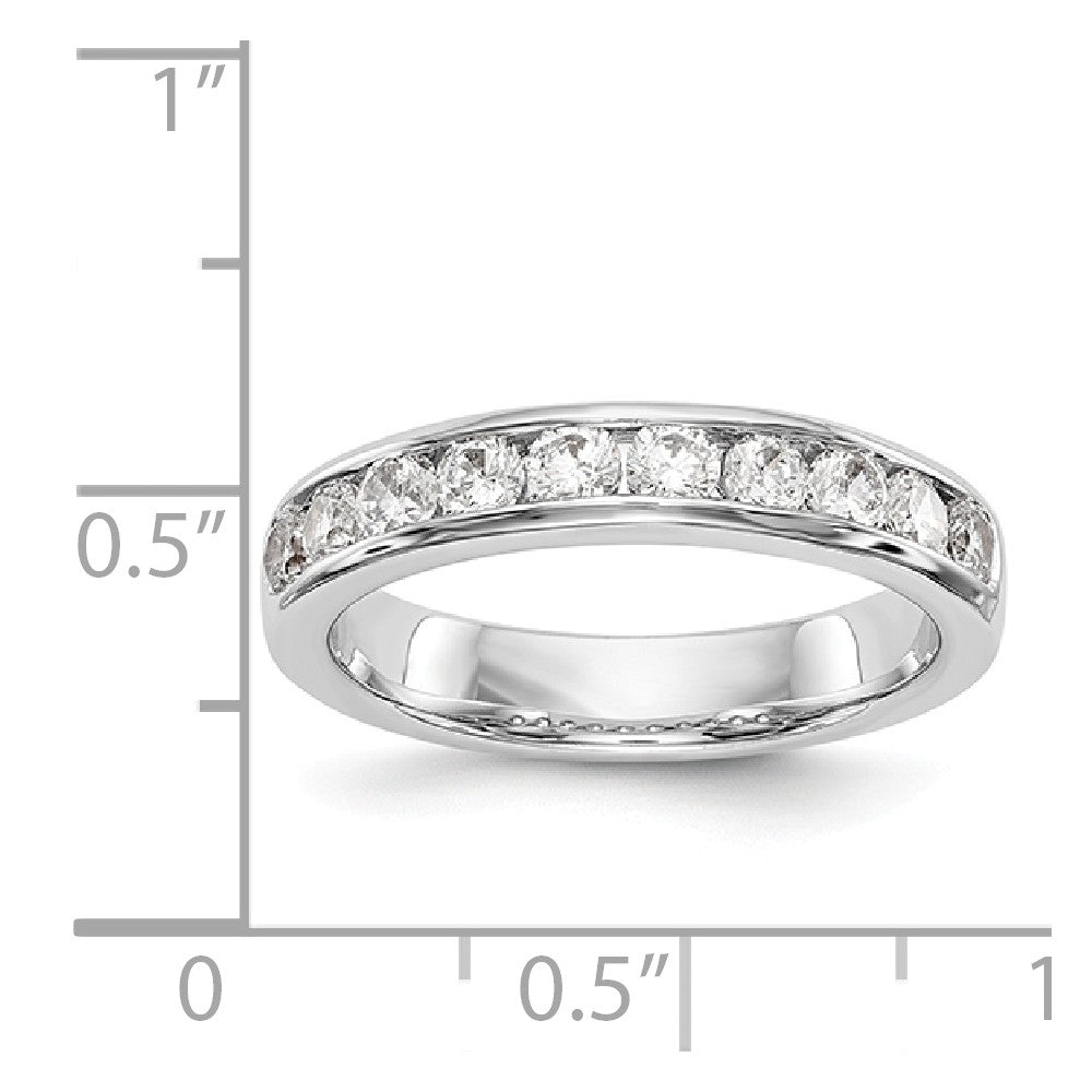 14K White Gold 10-Stone Diamond Channel Band