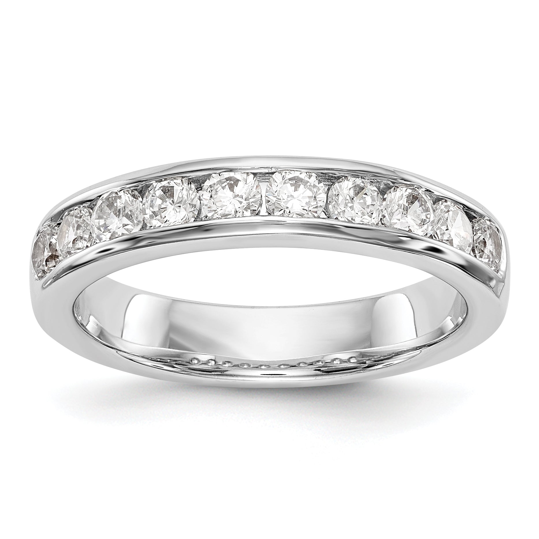 14K White Gold 10-Stone 3/4 carat Round Diamond Complete Channel Band Main image