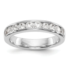 14K White Gold 10-Stone 3/4 carat Round Diamond Complete Channel Band