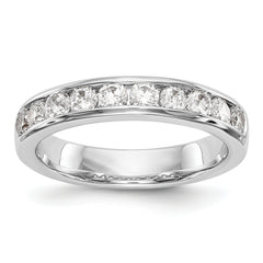 14K White Gold 10-Stone 3/4 carat Round Diamond Complete Channel Band - 6