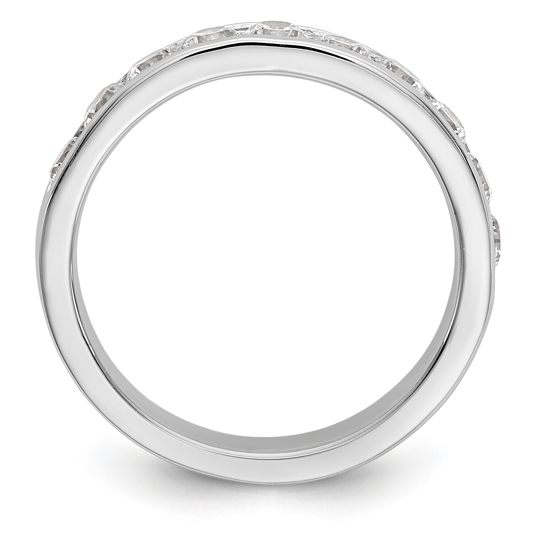 14K White Gold 10-Stone 7/8 carat Round Diamond Complete Channel Band - 6