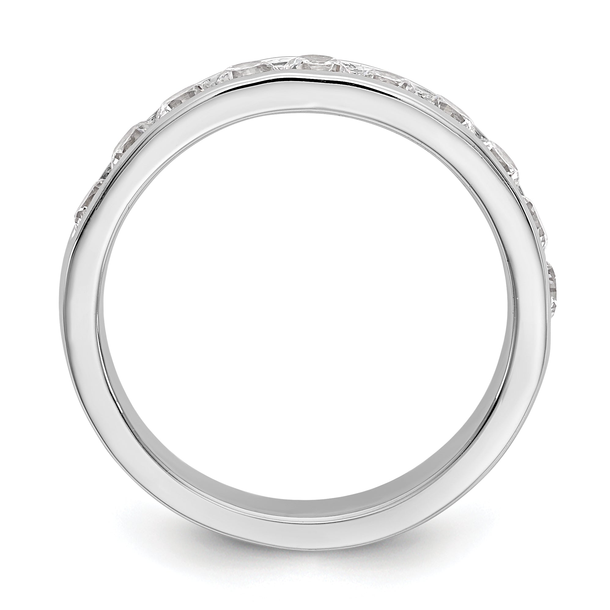 14K White Gold 10-Stone 7/8 carat Round Diamond Complete Channel Band Secondary image