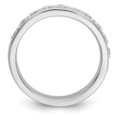 14K White Gold 10-Stone 7/8 carat Round Diamond Complete Channel Band - 6