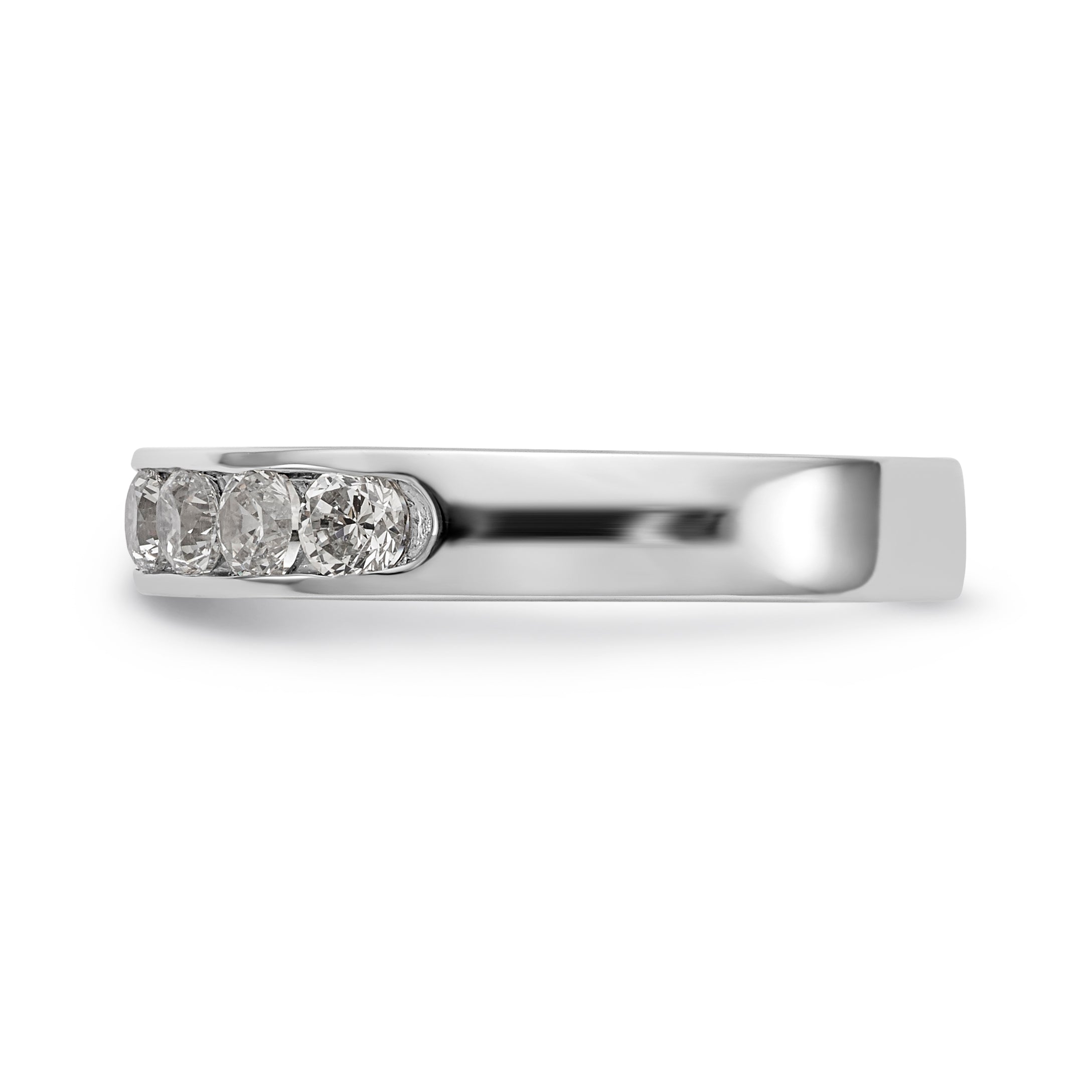 14K White Gold 10-Stone 7/8 carat Round Diamond Complete Channel Band - 6