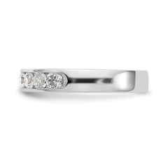 14K White Gold 10-Stone 7/8 carat Round Diamond Complete Channel Band