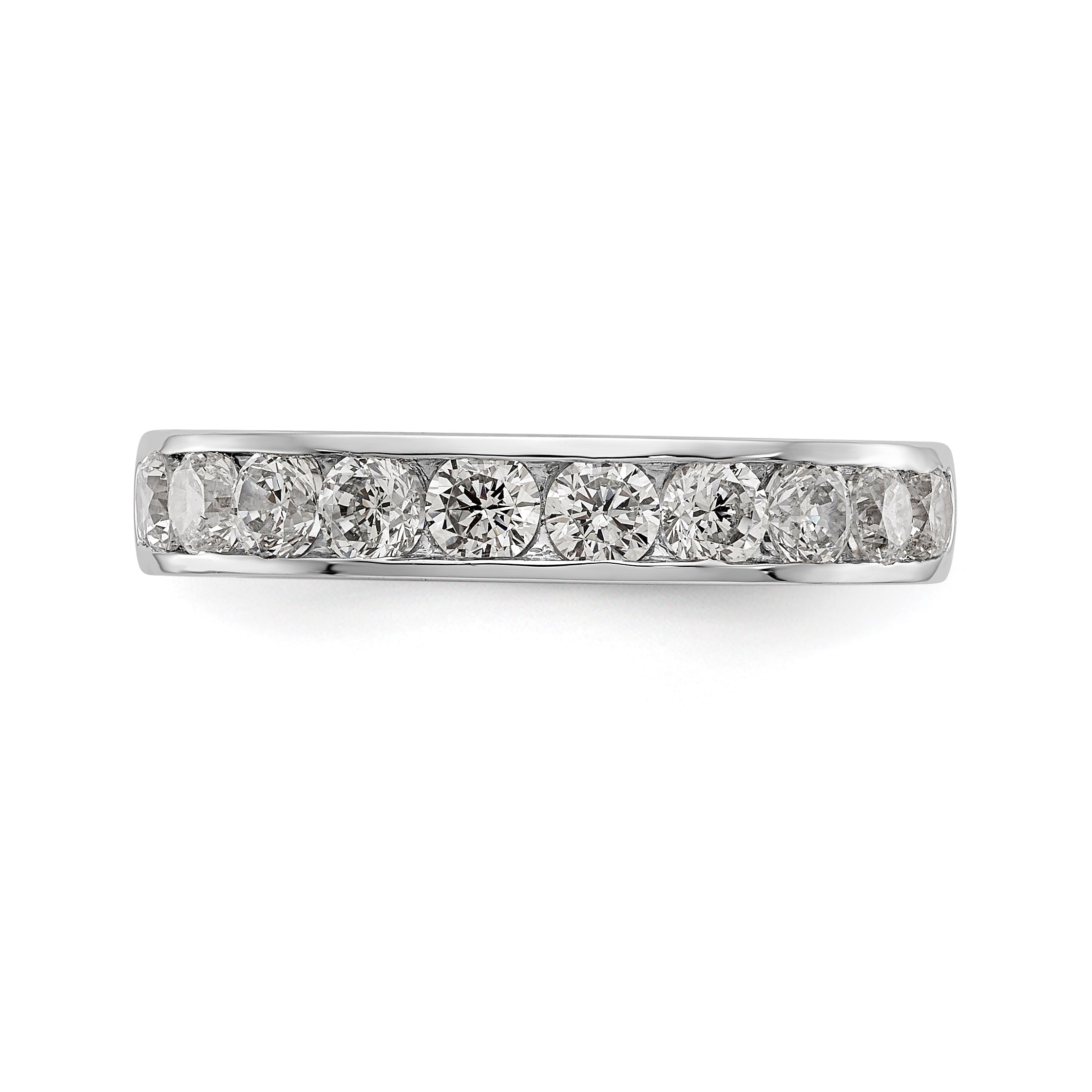 14K White Gold 10-Stone 7/8 carat Round Diamond Complete Channel Band - 6