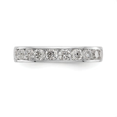 14K White Gold 10-Stone 7/8 carat Round Diamond Complete Channel Band