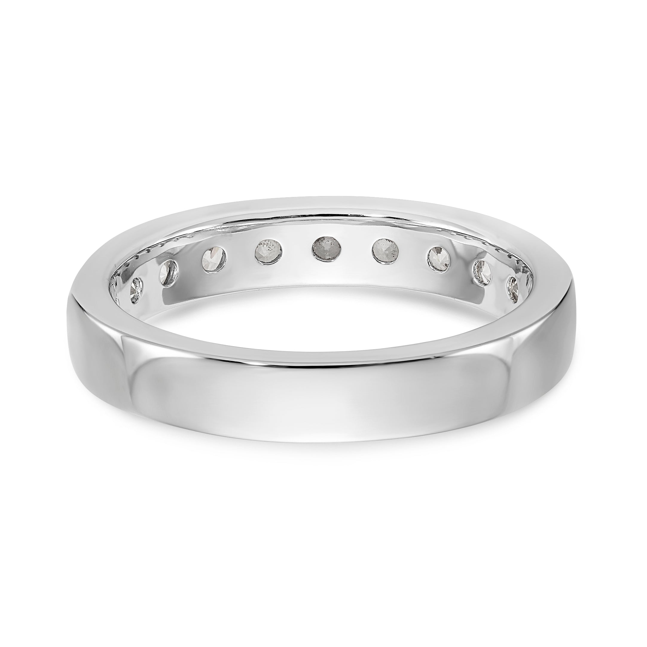 14K White Gold 10-Stone 7/8 carat Round Diamond Complete Channel Band - 6