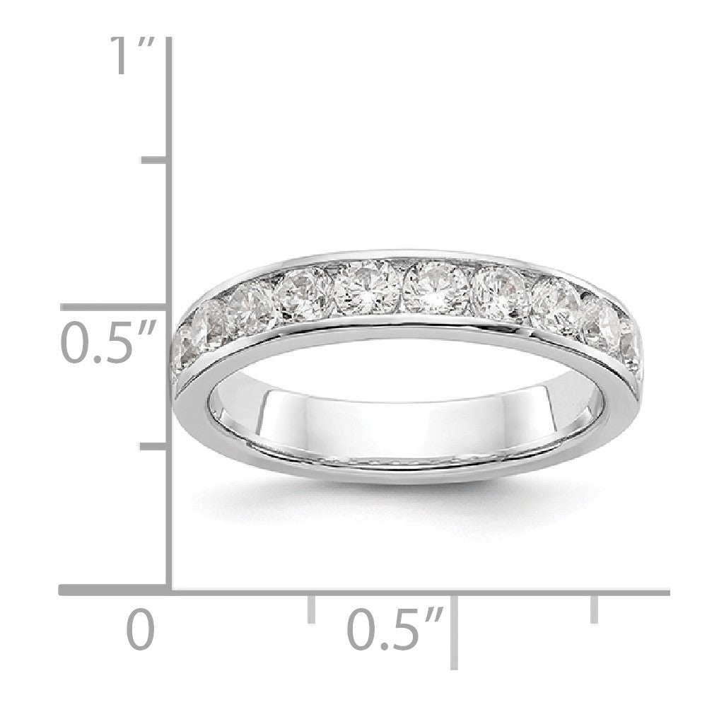 14K White Gold 10-Stone Diamond Channel Band