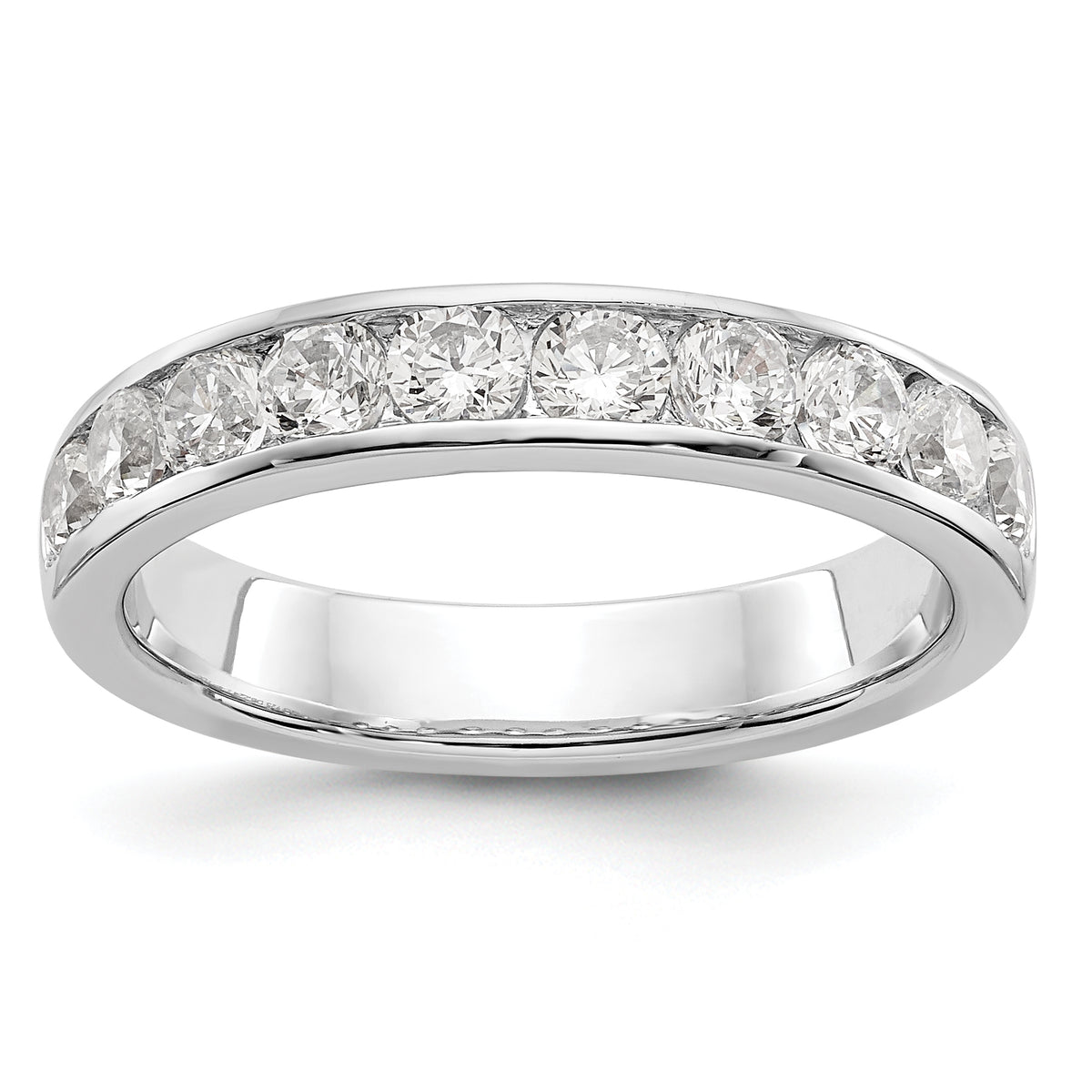 14K White Gold 10-Stone 7/8 carat Round Diamond Complete Channel Band - 6