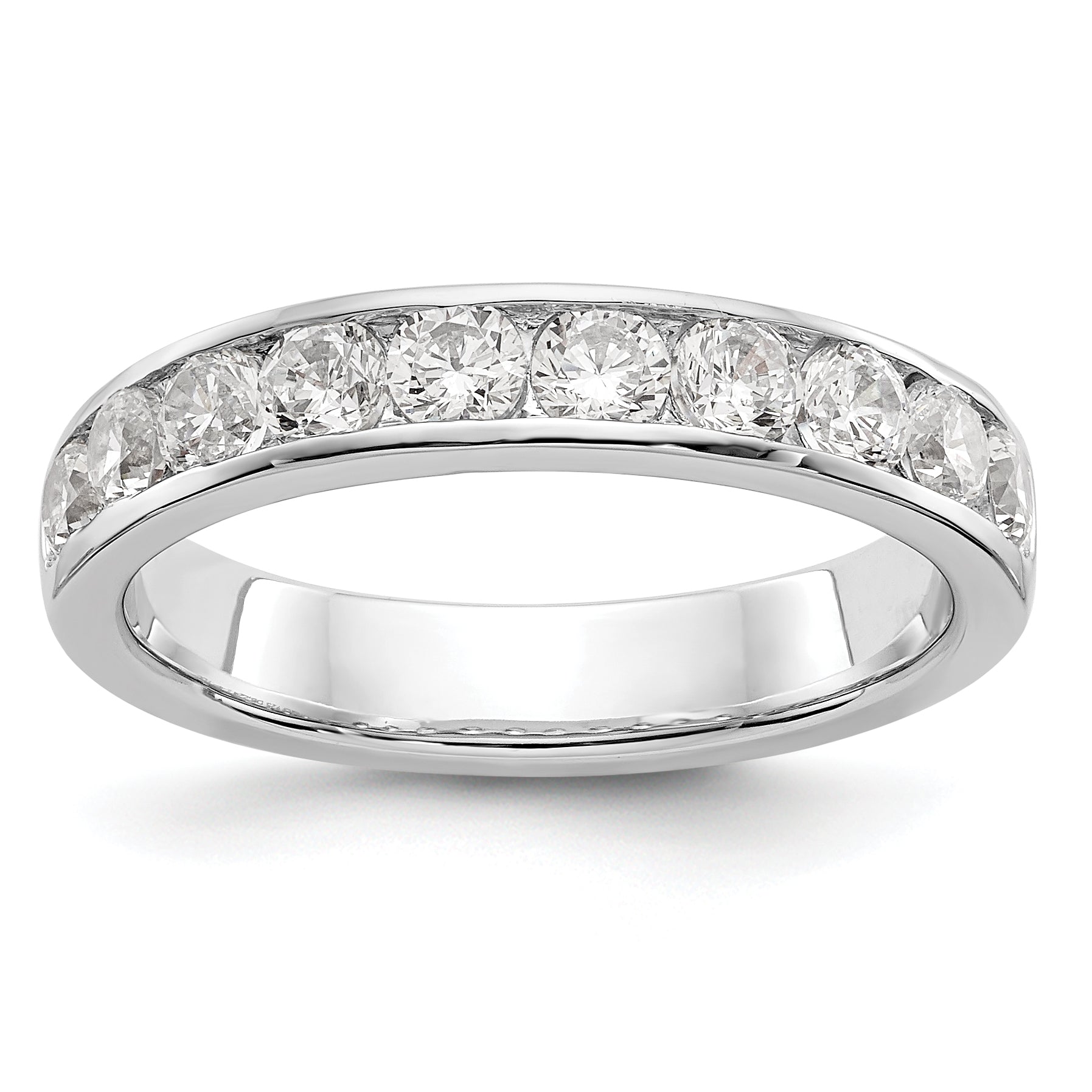 14K White Gold 10-Stone 7/8 carat Round Diamond Complete Channel Band Main image