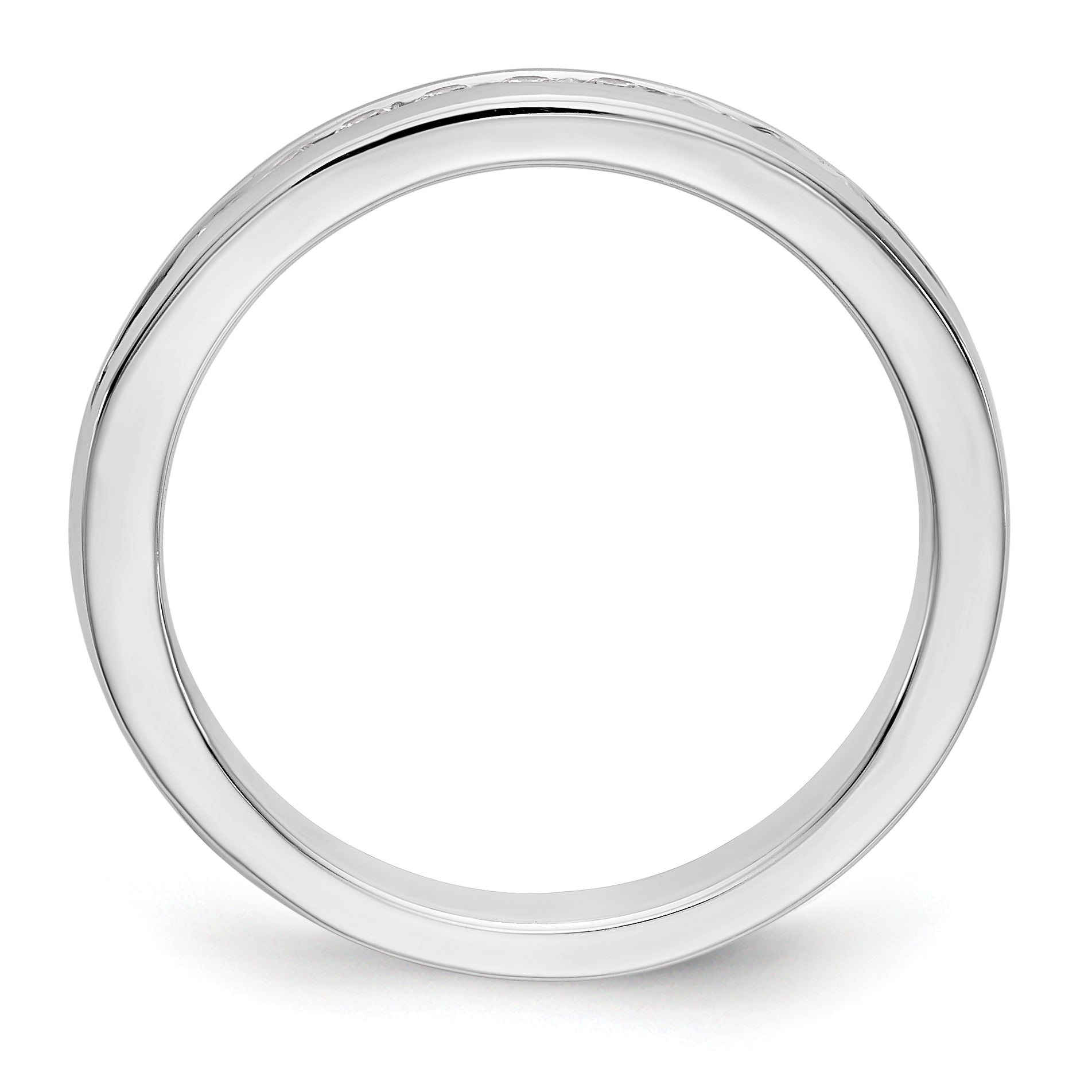14K White Gold 10-Stone 1/5 carat Round Diamond Complete Channel Band - 6