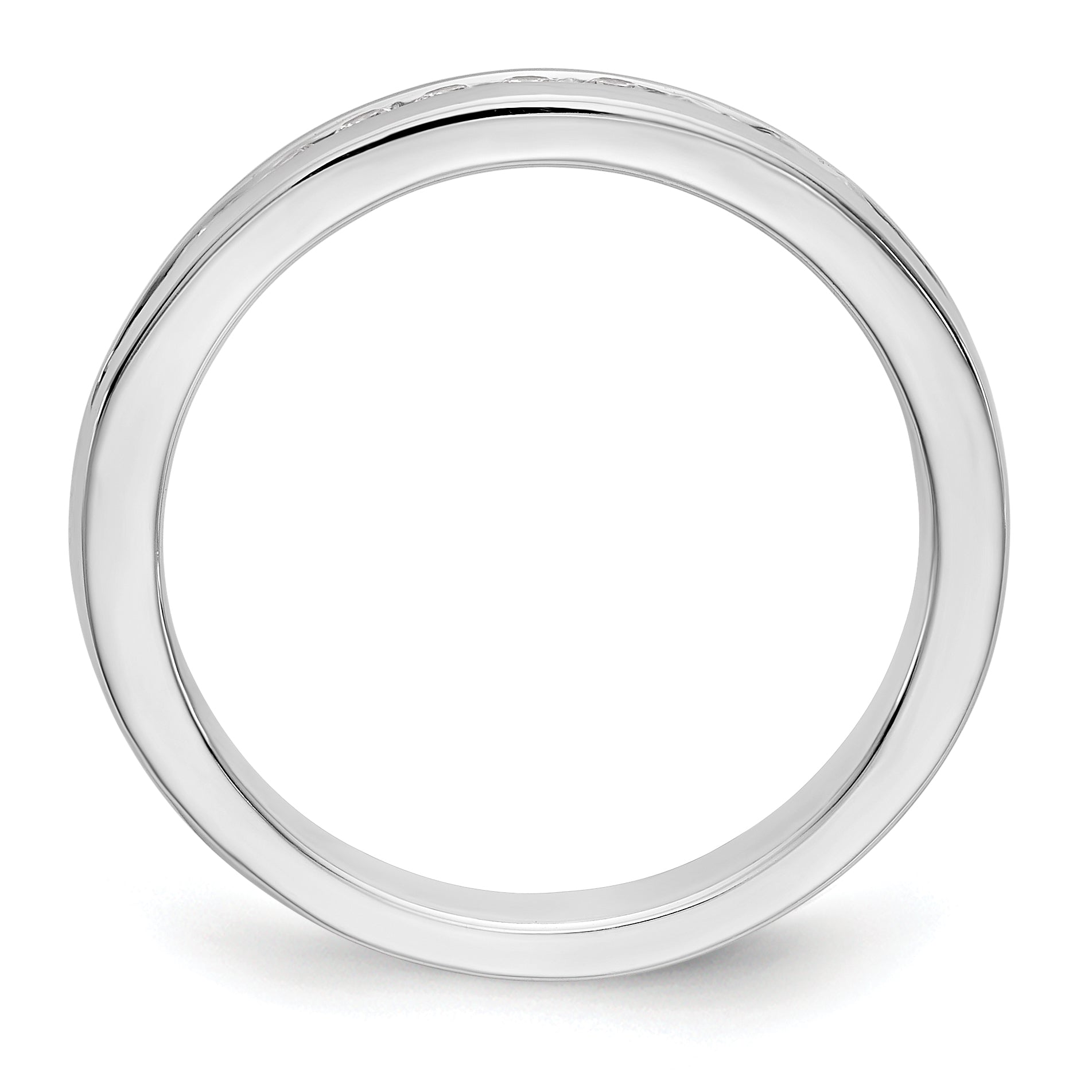 14K White Gold 10-Stone 1/5 carat Round Diamond Complete Channel Band