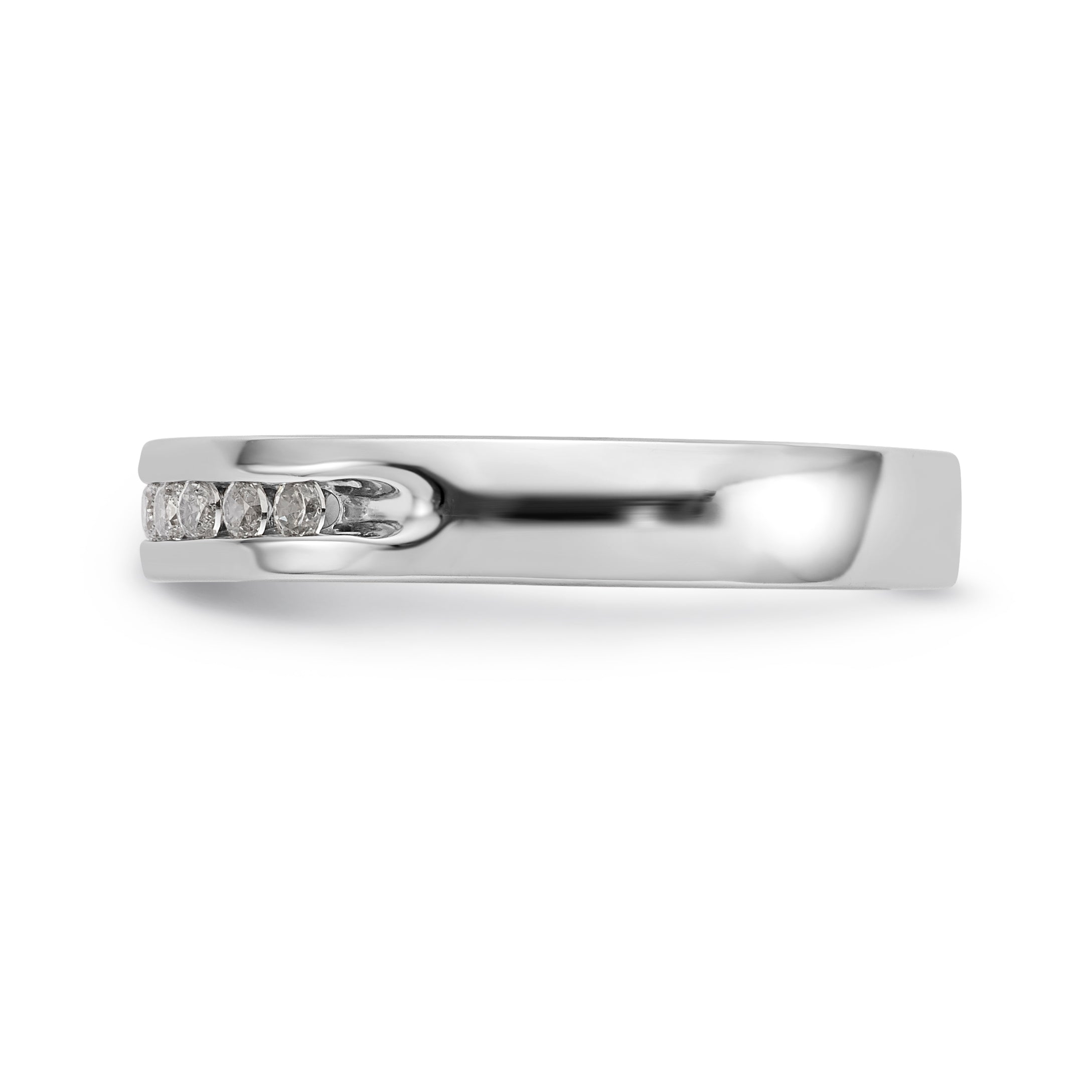 14K White Gold 10-Stone 1/5 carat Round Diamond Complete Channel Band