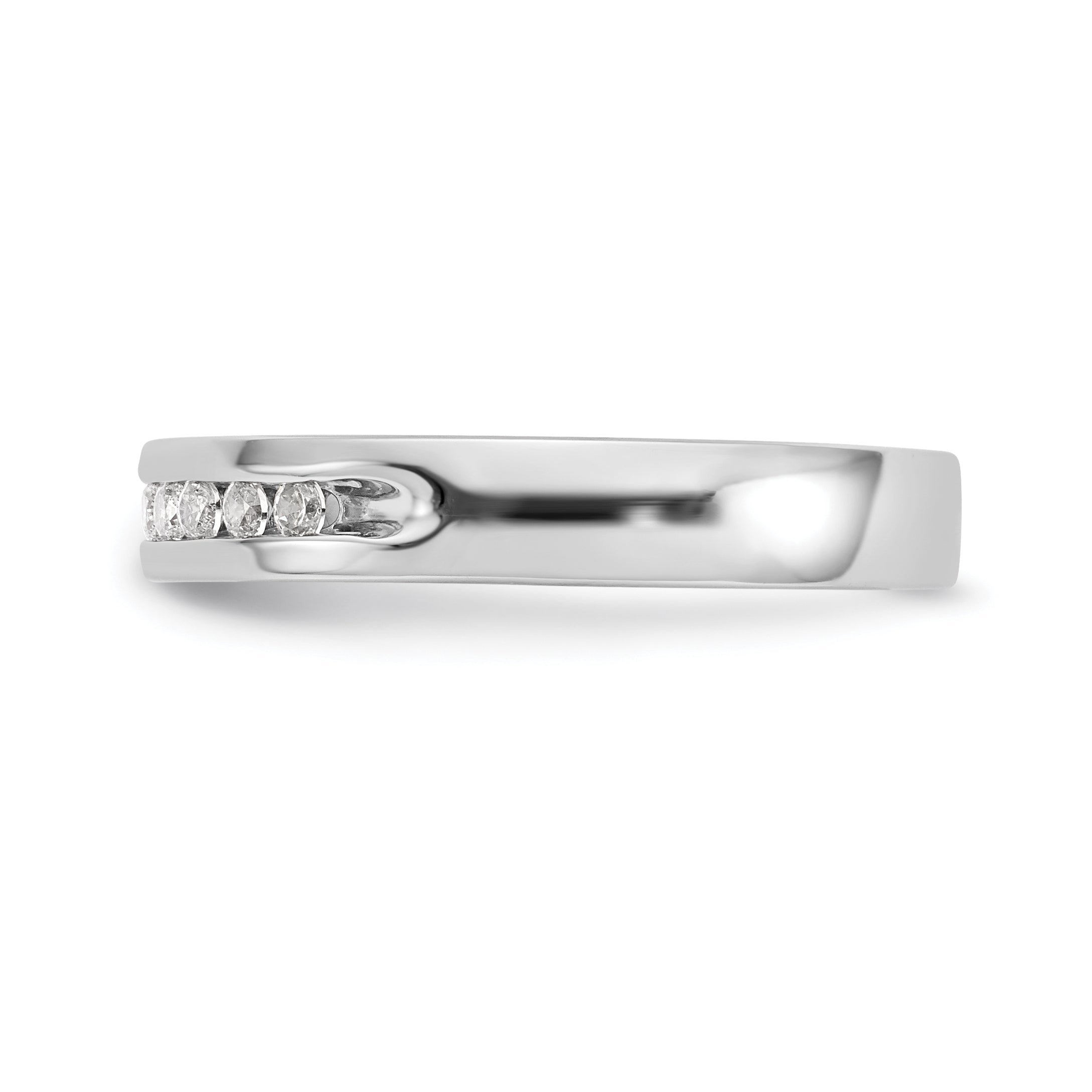 14K White Gold 10-Stone 1/5 carat Round Diamond Complete Channel Band