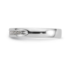 14K White Gold 10-Stone 1/5 carat Round Diamond Complete Channel Band - 6