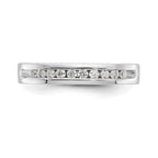14K White Gold 10-Stone 1/5 carat Round Diamond Complete Channel Band