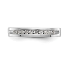 14K White Gold 10-Stone 1/5 carat Round Diamond Complete Channel Band