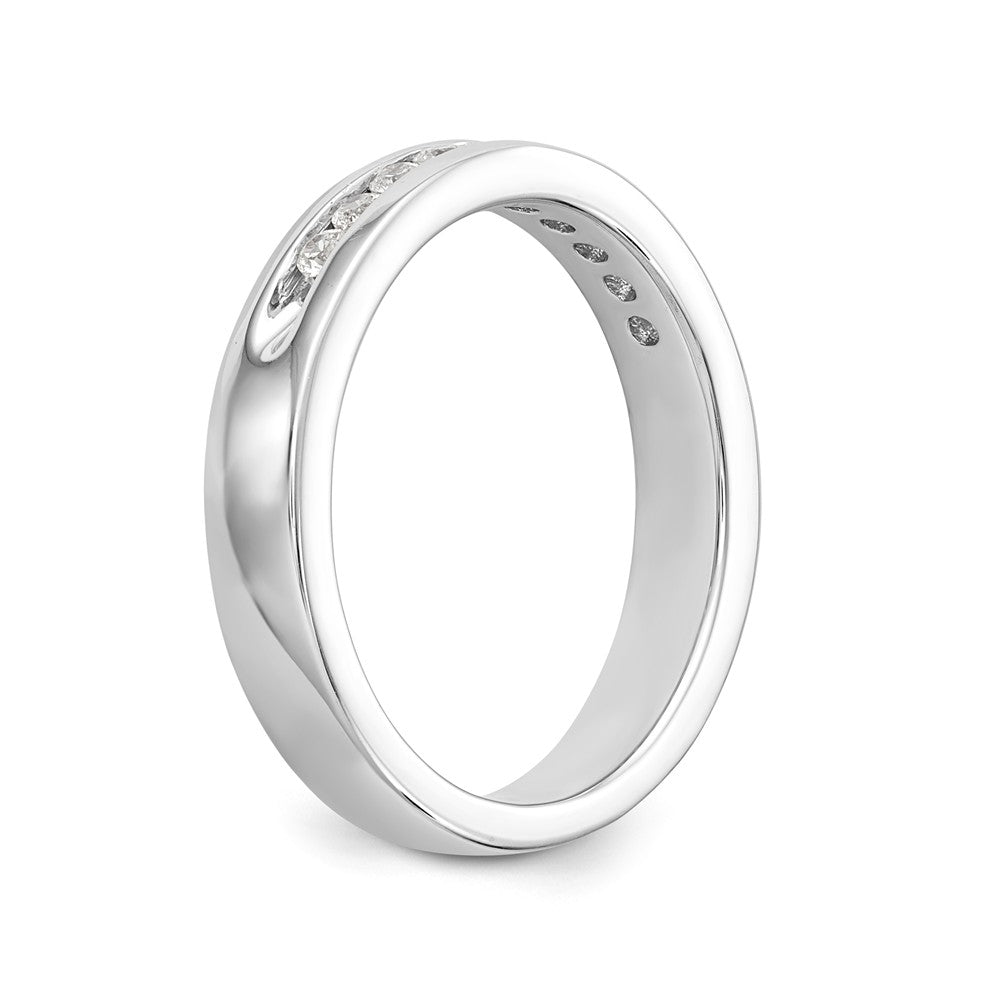 14K White Gold 10-Stone 1/5 carat Round Diamond Complete Channel Band - 6
