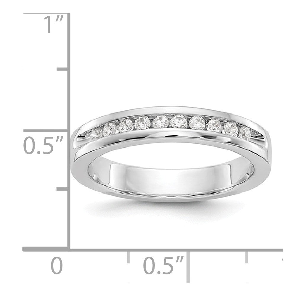 14K White Gold 10-Stone Diamond Channel Band