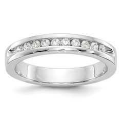 14K White Gold 10-Stone 1/5 carat Round Diamond Complete Channel Band - 6