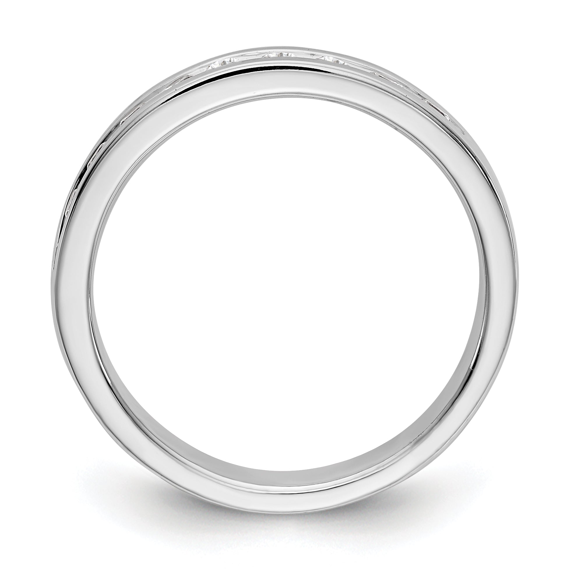 14K White Gold 10-Stone 1/3 carat Round Diamond Complete Channel Band Secondary image