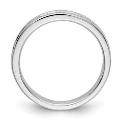 14K White Gold 10-Stone 1/3 carat Round Diamond Complete Channel Band - 6