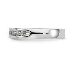 14K White Gold 10-Stone 1/3 carat Round Diamond Complete Channel Band - 6