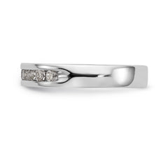 14K White Gold 10-Stone 1/3 carat Round Diamond Complete Channel Band