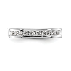 14K White Gold 10-Stone 1/3 carat Round Diamond Complete Channel Band